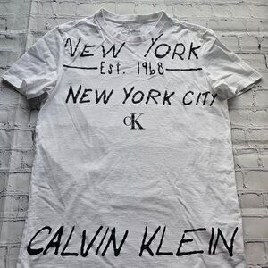 Calvin‎ Klein Men’s Graphic T-Shirt XS White Short Sleeve New York City Print